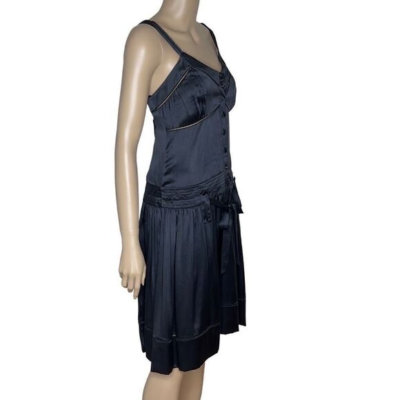 NWT Tufi Duek Silk Black Dress sz 8 - Picture 5 of 15